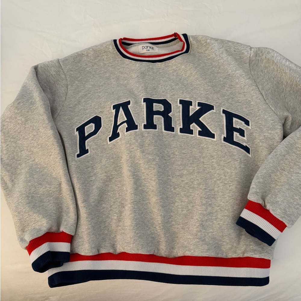 Parke Gray Sweatshirt with Red and Blue Accents Size S/M